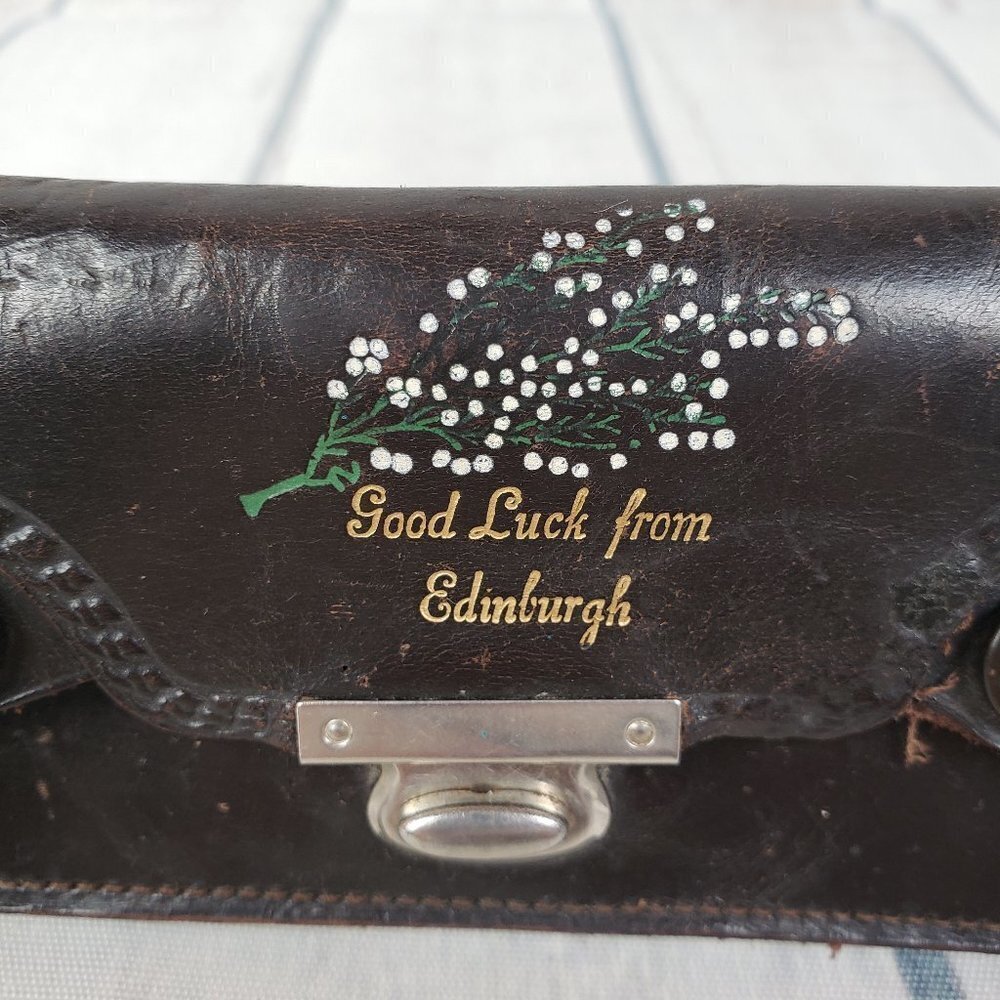 Victorian  Miniature Coin Purse Edinburgh Leather - Picture 2 of 10